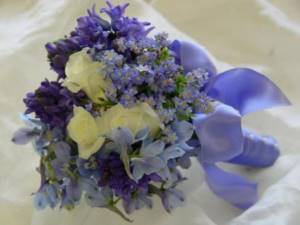 Blue bouquet with delphinium