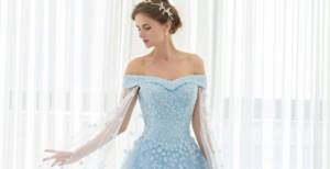 Голубые свадебные платья