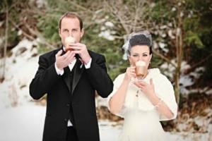 Hot chocolate for the bride and groom