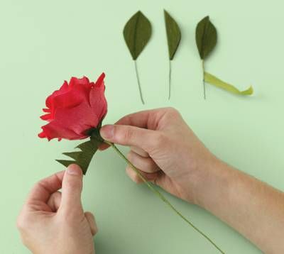 Ready-made rose from corrugated paper
