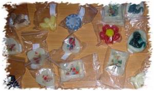 We pack the finished soap in boxes or transparent bags, tie them with ribbons and send them to our beloved friends.