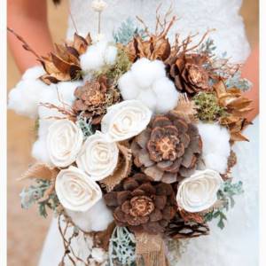 ideas for wedding bouquets with cotton