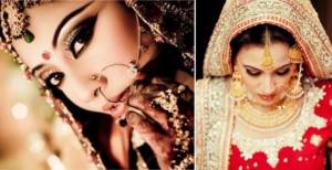 Индийская невеста с сережкой в ухе