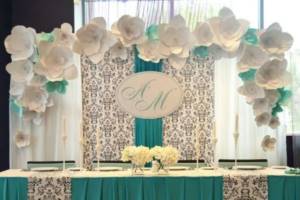the initials of the newlyweds&#39; names will fit beautifully into the background