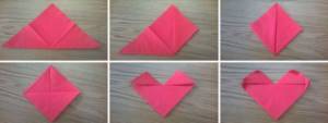 Инструкция по созданию сердца из салфетки