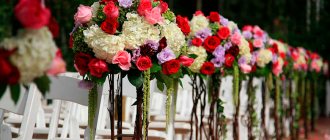 Artificial flowers for a wedding