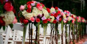 Artificial flowers for a wedding