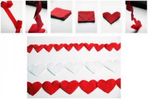 How to make a garland of hearts
