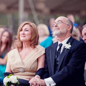 How should divorced parents of newlyweds behave at a wedding?