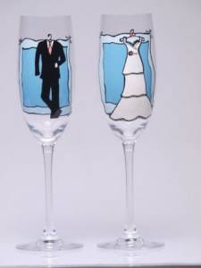 How to decorate glasses for a wedding? Photo ideas for decorating wedding glasses of the bride and groom 