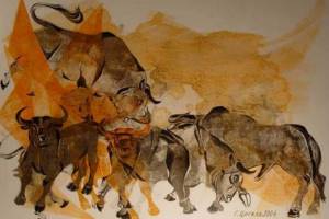 Painting by Sergei Tsigal “Bulls”