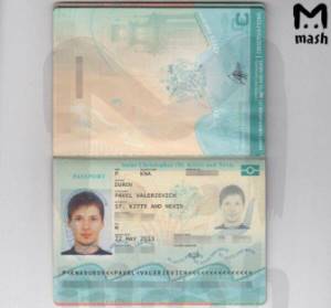 picture: Pavel Durov&#39;s passport