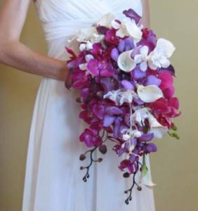 Cascade bouquet with lilies