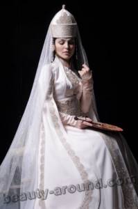 Caucasian Kabardian bride in traditional dress photo