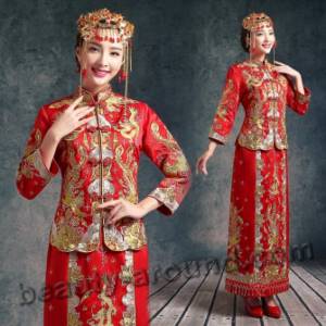 Chinese bride in dress photo
