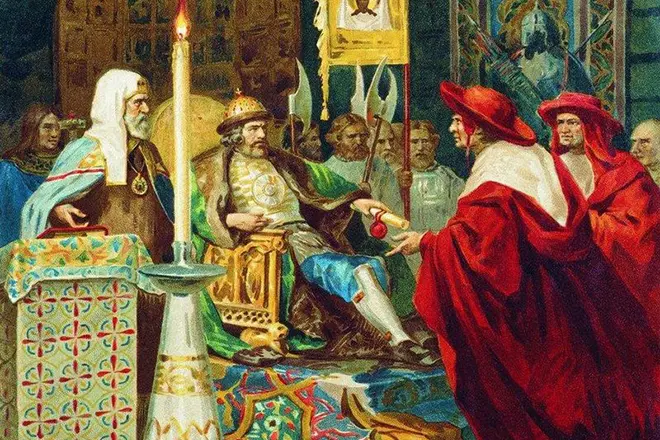 Prince Alexander Nevsky receives papal legates