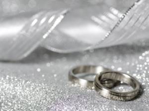 rings on a silver background