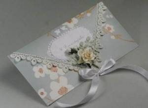 Envelope with rose and lace