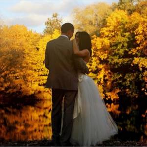 beautiful autumn wedding photo