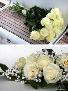 Beautiful bouquets of flowers: White roses. CC0 