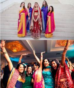 Красивые платья для подружек невесты в индийском стиле