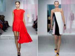 Красное и черно-белое платье от Christian Dior