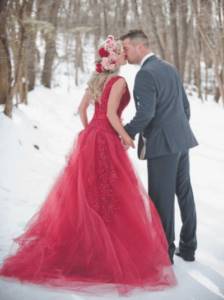 red wedding dress photo