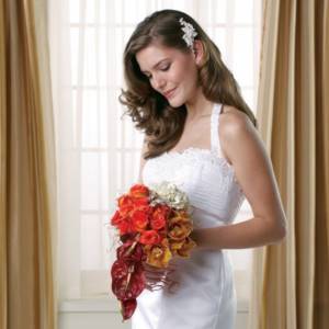 red bridal bouquet for wedding