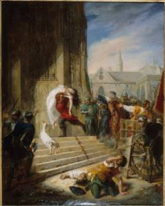Квазимодо спасает Эсмеральду от рук палачей. Mlle Henry (1790-1873). Дом-музей Виктора Гюго