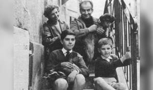 Louis de Funes with his wife and sons