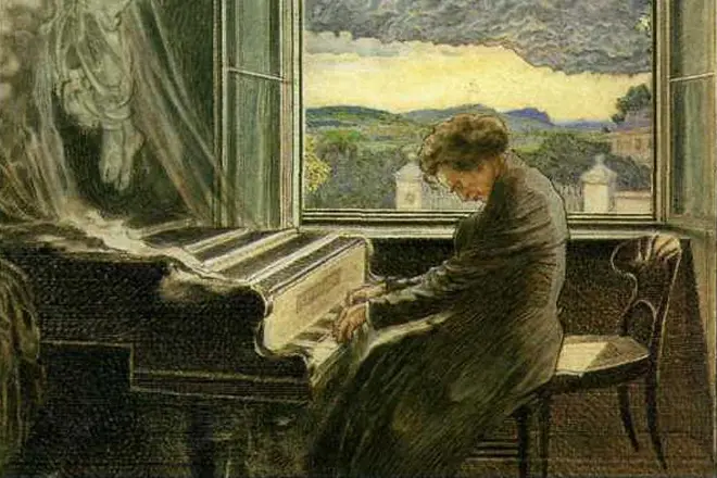 Ludwig van Beethoven at the piano