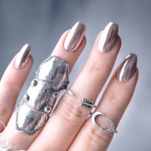 Manicure for a silver wedding
