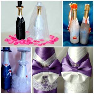 master class on decorating a champagne bottle with satin ribbons