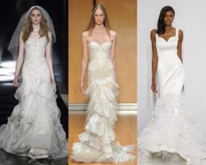 Fashionable wedding dress trends 2021: multi-tiered ruffles