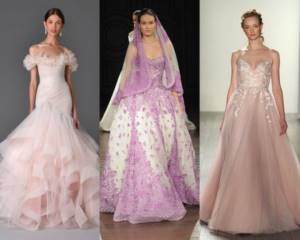 Fashionable wedding dress trends 2021: shades of pink