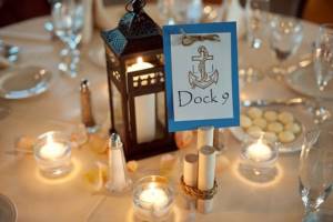 морская свадьба, номер стола в морском стиле