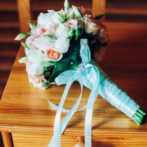 mint bouquet on the table