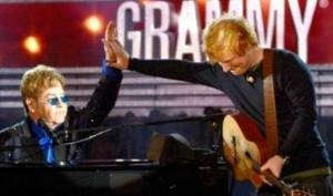 На фото: Эд Ширан и Элтон Джон на церемонии «Грэмми»