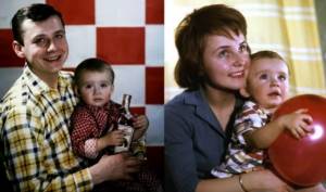 In the photo: young Tabakov and Krylova with their son Anton