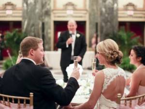 Toasts with a touch of humor are always appropriate at a wedding.