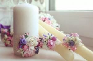 set of wedding candles