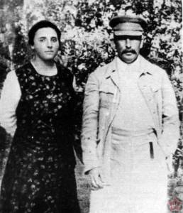 Nadezhda Alliluyeva and Joseph Stalin