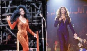 The real Diana Ross and Beyonce in her image