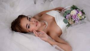 bride on the wedding bed