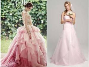 Bride in a pink dress
