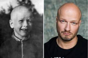 Nikita Panfilov in childhood and now