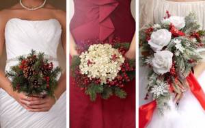 New Year&#39;s wedding, bride&#39;s bouquet