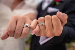 Catholic wedding ring on the left hand