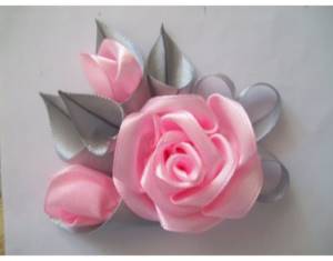 Charming rose made of satin ribbon