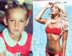 Olga Buzova in childhood and now